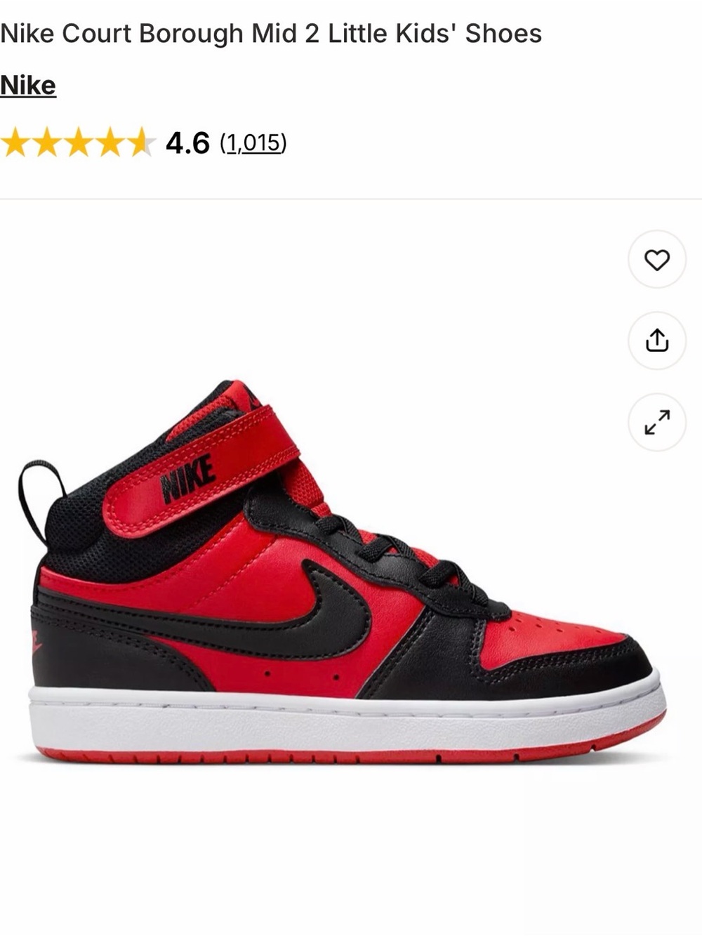 Nike Kids High-Top Sneakers in Red and Black